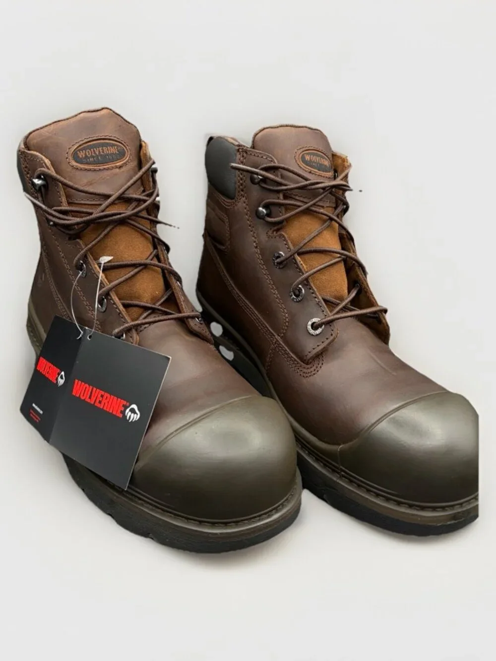 Wolverine Men's Brown Slip & Oil Resistant Steel Toe 6”Leather Boots Size 11